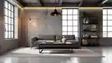 Przemysłowy salon w stylu loft