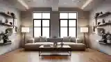 Nowoczesny salon betonowy