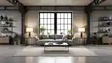 Industrial Lounge with Concrete and Wood