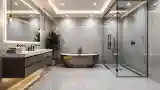 Minimalist Bathroom in Marble