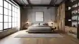 Exposed Steel Beams, Reclaimed Wood Bed