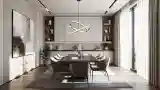Luxurious Dining Room with Marble Table