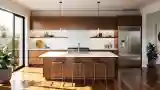 Modern Kitchen with Warm Materials