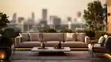 Wysoki taras z eleganckim wnętrzem
