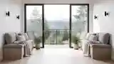 Minimalist Living Room with Wood & Glass