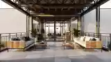 Luxury Rooftop Lounge with Wood and Steel