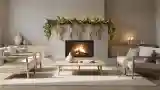 Japandi Living Room with Fireplace