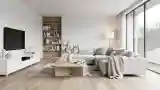 Skandynawski Salon z Drewnem i Białym