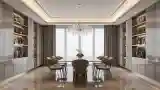 Modern Dining Room with Marble Floor