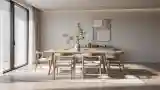 Dining Room with Warm Wood and Light