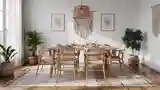 Bohemian Dining Room with Warm Textures
