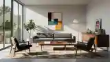 Sunlit Mid-Century Modern Living Room