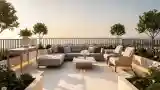 Modern Classic Terrace with Marble