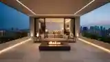 Modern Luxury Terrace with Fire Pit