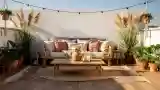 Boho Taras z Włosami Pampy