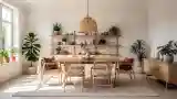 Elegancka Jadalnia Boho z Drewnem