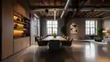 High Loft with Wood and Metallic Accents