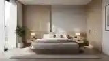 Japandi Bedroom with Wood and Stone