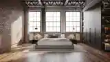 Loft Bedroom with Brick and Wood