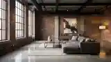 Spacious Industrial Living Room