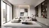 Modern Lounge with Wood and Concrete