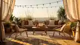 Bohemian Terrace with Rattan Elegance