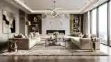 Glamour Living Room with Marble
