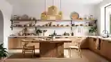 Kuchnia Boho z Drewnem i Wazonami