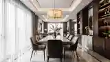 Dining Room with Marble and Gold Accents