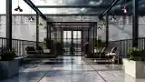 Concrete and Leather Elegance