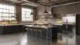 Industrial Kitchen w/ Steel & Brick