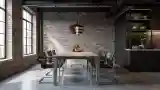 Industrial Dining Room with Raw Textures