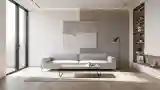 Minimalist Living Room in Grays