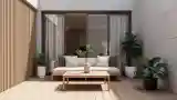 Terasa Japandi z Drewnem i Kamieniem