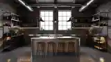 Industrial Kitchen with Rustic Elegance