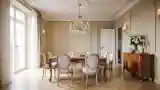 Dining Room with Wood and Golden Glow