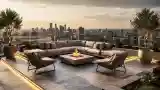 Modern Luxury Terrace with Fire Pit