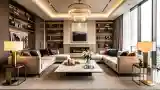 Luxurious Living Room with Marble