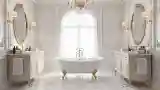 Classic Bath with Marble and Gold Accents