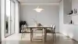 Minimalistyczna Sala Jedzeniowa z Drewnem