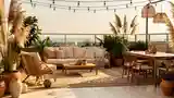 Boho Taras z Wzornym Widokiem