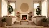 Cozy Rustic Living Room with Fireplace