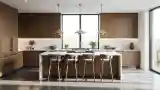 Minimalist Kitchen with Warm Wood