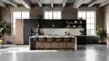 Industrial Kitchen with Raw Textures