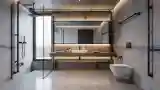 Minimalist bathroom with industrial elegance
