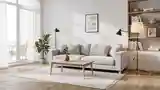 Scandinavian Living Room with Wood and Soft Textiles