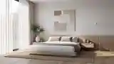 Japandi Bedroom with Wood and Stone