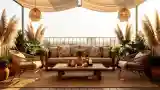 Terrasa w stylu boho