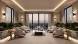 Luxury Lounge with Marble and Wood