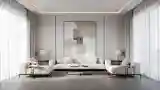 Minimalist Living Room with Soft Lighting